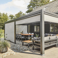 Cadre en aluminium imperméable à l'eau, Pergola perlée, toit, perchoir pour fête en plein air 3x3m 3x12m