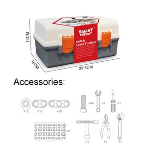 102pcs trẻ em giả vờ chơi hộp công cụ thiết lập giáo dục vít Nut lắp ráp câu đố Xây dựng đồ chơi mô phỏng học tập công cụ bảo trì Kit - Product Image 5