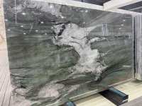 Pierre de luxe, quartzite vert Patagonie, fuchsite, dalle de quartzite cristalline, quartzite vert botanique, plan de travail de table, comptoir