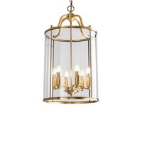 Lustre en laiton de style américain, design cage à oiseaux vintage, luminaire suspendu pour escalier domestique