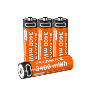 PUJIMAX Batterie <span class=keywords><strong>al</strong></span> <span class=keywords><strong>Litio</strong></span> Ricaricabili AA 1.5V con Porta USB-C, Set da 4 Pezzi per Casa e Ufficio - Product Image 1