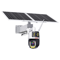 Mudah keamanan panjang rekaman Video 80W 40AH 444WH tinggi Power Supply Solar CCTV Kit dengan 4MP + 4MP lensa ganda 36x Zoom 4G kamera