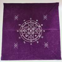 Nappe Élastique Lavable et Réutilisable en Velours Épais 60x60cm à Motif Géométrique Style Européen, Durable et Écologique, pour la Divination