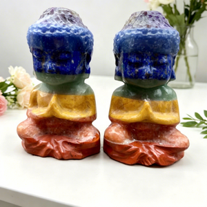 Estatua de Buda Bebé de Cristal Natural de 10 cm con 7 Chakras, Tallada a Mano, Figura de Piedra Reiki Curativa para Meditación y Decoración del Hogar - Product Image 2