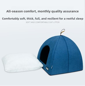 Offerta Speciale: Cuccia per Gatti <span class=keywords><strong>in</strong></span> Velluto Teddy, Stile Yurt, Tenda a Cupola Chiusa e Calda per Cani e Gatti, Nido per Animali Domestici da Interno, Dropshipping - Product Image 1