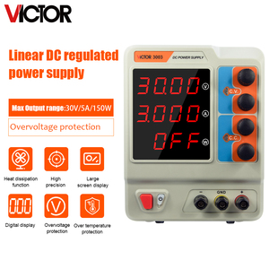 แหล่งจ่ายไฟฟ้ากระแสตรงแบบปรับค่าได้ Victor 0-30V 0-5A พร้อมหน้าจอสีขนาดใหญ่ ป้องกันกระแสเกิน (OVP) กระแสเกิน (OCP) และอุณหภูมิเกิน (OTP) - Product Image 1