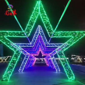 Christmas Start Colorful Waterproof el túnel <span class=keywords><strong>en</strong></span> forma de cinco estrellas <span class=keywords><strong>en</strong></span> el Festival de la luz se iluminó al aire libre Christmas Street - Product Image 1