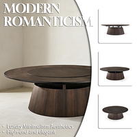 Minimalistisches Design 2,2m Moderner Esstisch für Zuhause Drehbarer Massivholz Runder Esstisch mit Drehplatte