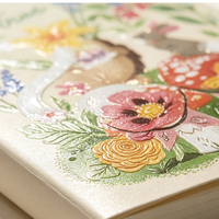 Carnet personnalisé en PU imprimé, motifs floraux et animaux, gaufrage UV, reliure parfaite, 170*240mm, 180 feuilles, 4 designs variés, sous film rétractable