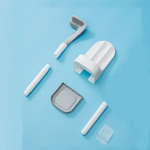Zenidoo Brosse de toilette multifonctionnelle en silicone écologique avec support de séchage pour salle de bain, rangement et organisation - Product Image 4