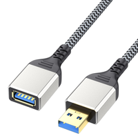 Cable de Extensión USB Trenzado de Alta Velocidad, Cable USB 3.0 Macho a Hembra, Cable Extensor para Smart TV, Laptop, PC, Notebook