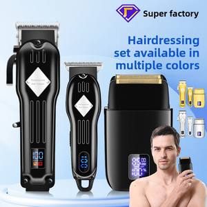Kit toelettatura 3 in 1 973 in acciaio inox tagliacapelli <span class=keywords><strong>barba</strong></span> Set rasoio elettrico macchina da taglio per gli uomini rasoio barbiere negozio - Product Image 2
