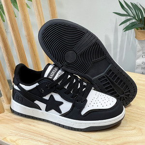 Scarpe da Skateboard Casual Traspiranti Stile Street per <span class=keywords><strong>Uomo</strong></span> e Donna, <span class=keywords><strong>Sneakers</strong></span> Meteor Effetto Vissuto per Star, Nero Marrone Giallo in Morbida Rete - Product Image 3