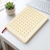 Carnet de notes A5 en cuir PU souple, agenda à couverture rigide, journal personnalisé avec motif en relief, coffret cadeau haut de gamme pour la papeterie et l'écriture des étudiants