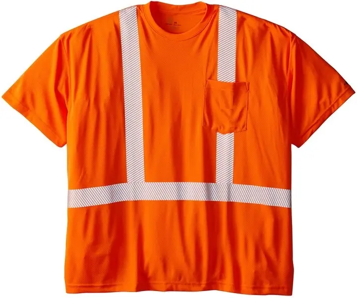 Men`s High Visibility Hi-Vis Hi-Viz Sustainable Eco-friendly Recycle Polyester Moisture Wicking Mesh T-shirt