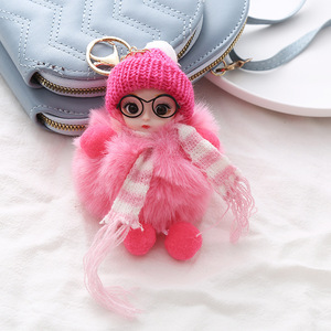 Cute <b>Sloth</b> Fun Light Keychain Plush Doll Cartoon Die-Cut Eco-Friendly Bag Hanging Embroidered Cotton Girl <b>Gift</b> for Wholesale - Product Image 3