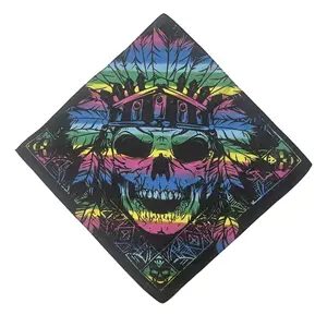 Bandana di cotone poliestere satinato basso MOQ personalizzato digitale o serigrafia cotone poliestere Bandana