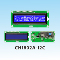 CH1602A-I2C Écran LCD Monochrome à Interface I2C 16x2, Module LCD COB 1602 à Grande Fenêtre 64.9x15.9mm ChuanHang LCM
