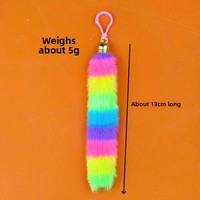 En stock, Breloque porte-clés en peluche style européen avec pompon en fourrure coloré, Pendentif de sac, Accessoire de décoration animalier DIY, Origine Chine