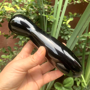 Varita Yoni de Obsidiana Negra Curvada Heisenberg, Dildo, Tapón Anal, 18 cm, 400 g, Hecho a Mano para Masaje de Pene en Adultos - Product Image 4