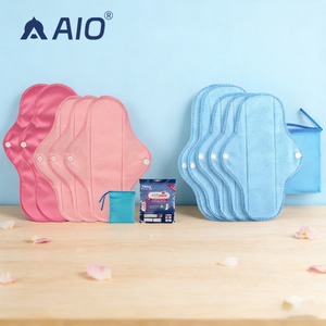 6 pièces/ensemble Serviettes hygiéniques réutilisables Imperméables <span class=keywords><strong>Lavables</strong></span> Serviettes menstruelles en tissu pour femmes - Product Image 1