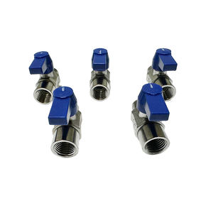 1/2 "высокое качество никелированная красная синяя ручка женский латунный Мини-шаровой клапан - Product Image 1