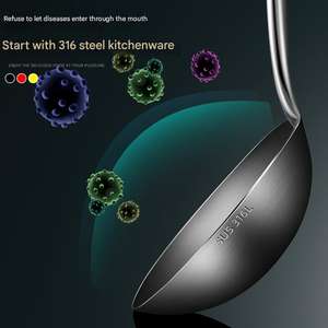 Juego de cuchara para freír de acero inoxidable especial para Chef, olla de hierro con mango largo para el hogar, pala, cuchara para sopa para cocinar - Product Image 4