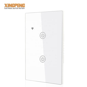 Thông minh chuyển đổi ánh sáng màu đen Wifi Tempered Glass Bảng điều chỉnh cảm ứng chuyển đổi ánh sáng với <span class=keywords><strong>LED</strong></span> chỉ số chúng tôi tiêu chuẩn tường chuyển đổi tương thích - Product Image 1