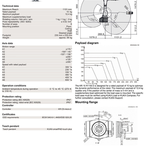 <span class=keywords><strong>Bras</strong></span> robotisé KUKA KR10 R1100-3 à 6 axes, haute vitesse, portée de 1100 mm, pour assemblage automatique avec préhenseur à vide - Product Image 4