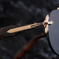 KAJILA – Lunettes de soleil pour hommes, style aviateur semi-cerclées, double pont, protection UV400, avec logo personnalisé, vente en gros