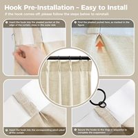 Voilages semi-transparents prêts à poser en tissu plissé effet lin, filtrant la lumière, pour la maison et les pièces.
