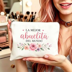 Pochette cosmétique et de toilette espagnole avec fermeture éclair, cadeau de voyage compact pour maman - Sac cadeau tendance pour - Product Image 4
