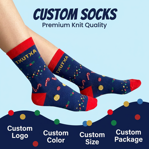 Chaussettes de sport en coton respirantes et antidérapantes personnalisées avec logo, séchage rapide et évacuation de l'humidité, idéales pour Noël (vente en gros) - Product Image 1