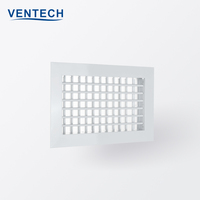 Grille de déflection double rectangulaire en aluminium moderne et durable Ventech DDG-VA pour diffuseur d'air