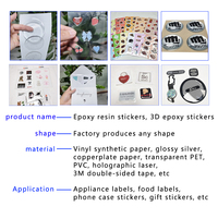 Individuelle Wasserdichte Logo-Klebeetiketten Werbe-PVC- und Kristallharz-Domaufkleber Bedruckte Anpassbare Design-Etiketten