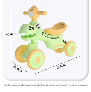 Nouveau design Dinosaure – Porteur d'équilibre pour enfants de 1 à 3 ans, garçons et filles, à quatre roues, anti-retournement, en plastique, avec certification CE EN71 - Product Image 3