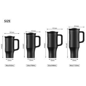 Gobelet isotherme à double paroi en acier inoxydable de 40 oz avec couvercle en silicone et paille en PP réutilisable pour le camping - Product Image 5