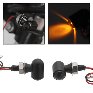 Motorcycle <b>LED</b> Turn Signal <b>Light</b> <b>Mini</b> Metal Retro Blinker Indicator Lamp for Off-Road Bike - Product Image 3