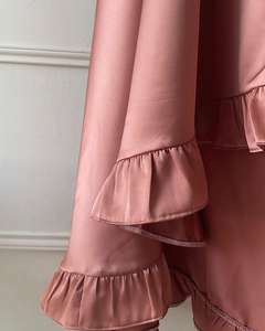 فستان سادة بلون واحد لرمضان عباية مطبوعة حسب الطلب مع كشكشة طقم صلاة إسلامي حقيبة تيليكونج أرواب صلاة - Product Image 5