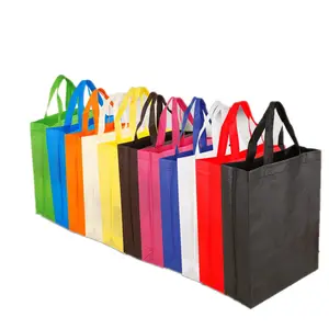 Custom Reusable Colours Nonwoven Shopper Non-woven Polypropylene Foldable Tote Carry Bag For Shopping Heavy Cheap Non Woven Groc