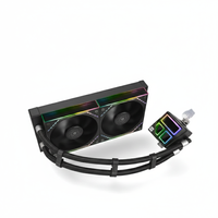 Refroidisseur de processeur liquide AIO 240 mm, double ventilateurs ARGB PWM 120 mm, bloc d'eau en cuivre et aluminium à effet miroir infini, performance silencieuse pour boîtier d'ordinateur