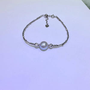 Pulsera de Perlas de Agua Dulce y Agua Salada Genuinas de 8-9 mm con Plata S925, Brazalete de Cáñamo Natural Brillante - Product Image 4