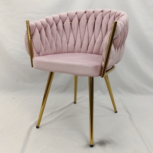 เก้าอี้รับประทานอาหารผ้ากำมะหยี่ที่ทันสมัยทอทอสำหรับห้องนั่งเล่นเก้าอี้สำนักงานบ้านหรูหรา - Product Image 1