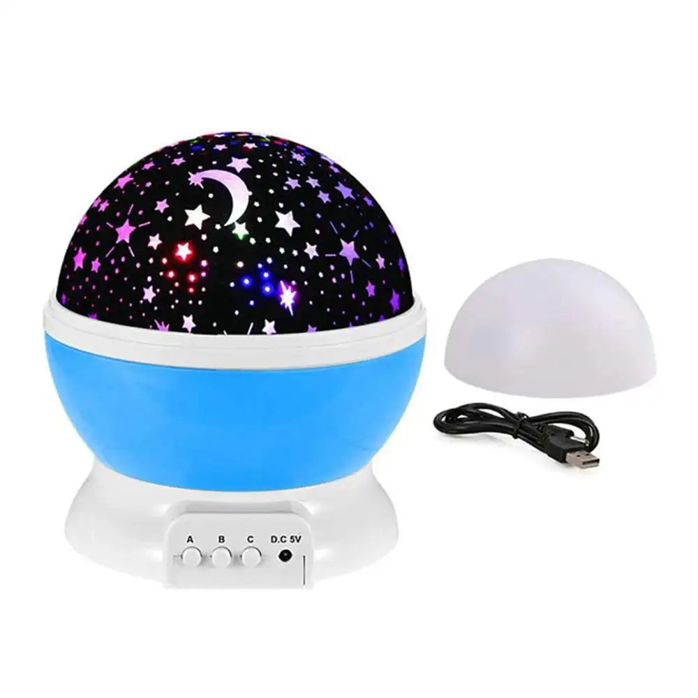 ABS 3AA Battery DC charger 9 Modes Sky Star Lighting Master Dream 360 Degree Rotating Projection 4LED Night Light Lamp