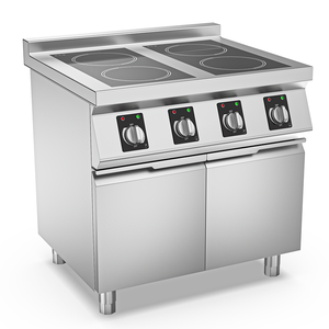 Cuisinière à induction commerciale 380V à 4 brûleurs avec armoire, plaque chauffante électrique à chauffage rapide pour <span class=keywords><strong>restaurant</strong></span> et hôtel, OEM CE - Product Image 1