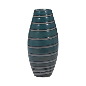 Elegante Vaso in Vetro Ovale con Design a Strisce per Arredamento Soggiorno Capri - Product Image 3