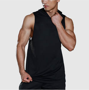 Kaos Tank Top Hoodie Custom Logo Baru untuk Olahraga, Binaraga, dan Gym Pria, Tanpa Lengan, Model Cut Off - Product Image 3