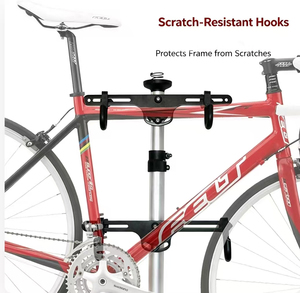 Support de rangement <span class=keywords><strong>pour</strong></span> 2 vélos du sol au <span class=keywords><strong>plafond</strong></span> |   Porte-vêtements double réglable avec crochets à gravité - Product Image 3