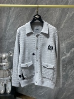 Cardigan tricoté vintage vieilli à fermeture éclair, motif lettres sanskrites, série de pulls d'hiver CH pour le commerce transfrontalier