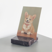 Porte-cartes de visite en marbre poli fait main Telazzo, design moderne, empilable et mobile, pour décoration de bureau ou signalétique de table de mariage